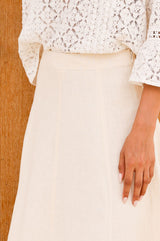 A-Line Linen Skirt | Ecru