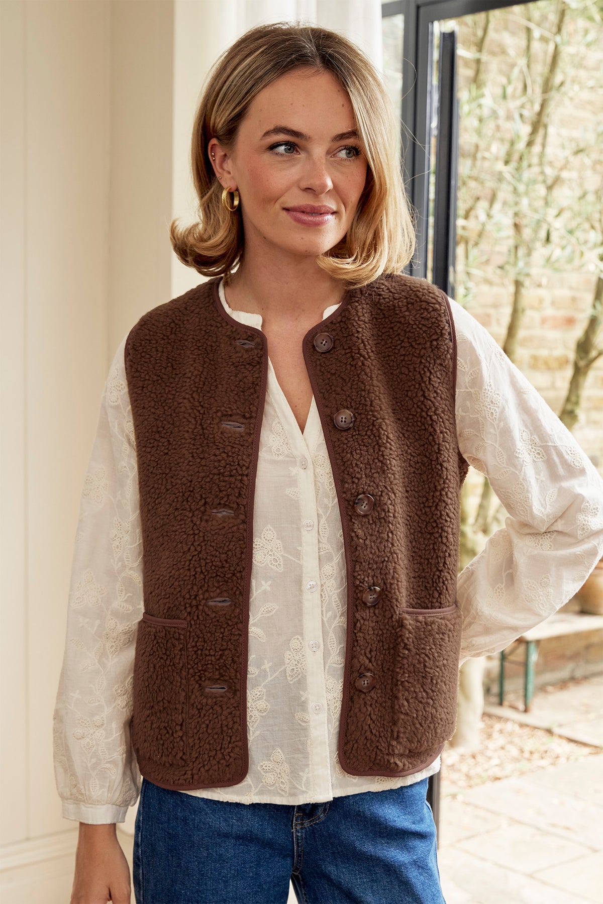 Aspiga Ladies Sustainable Borg Recycled Wool Blend Gilet Wool