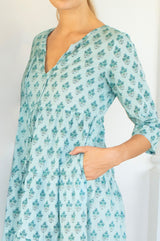 Emma Organic Cotton Dress | Teal