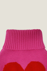 Knitted Hot Water Bottle Cover | Pink/Red