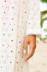 Tina Cotton Broderie Cover Up | White