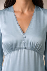 Kyrsty Satin Dress | Ice Blue