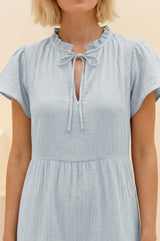 Lois Organic Cotton Cheesecloth Dress | Sky Blue