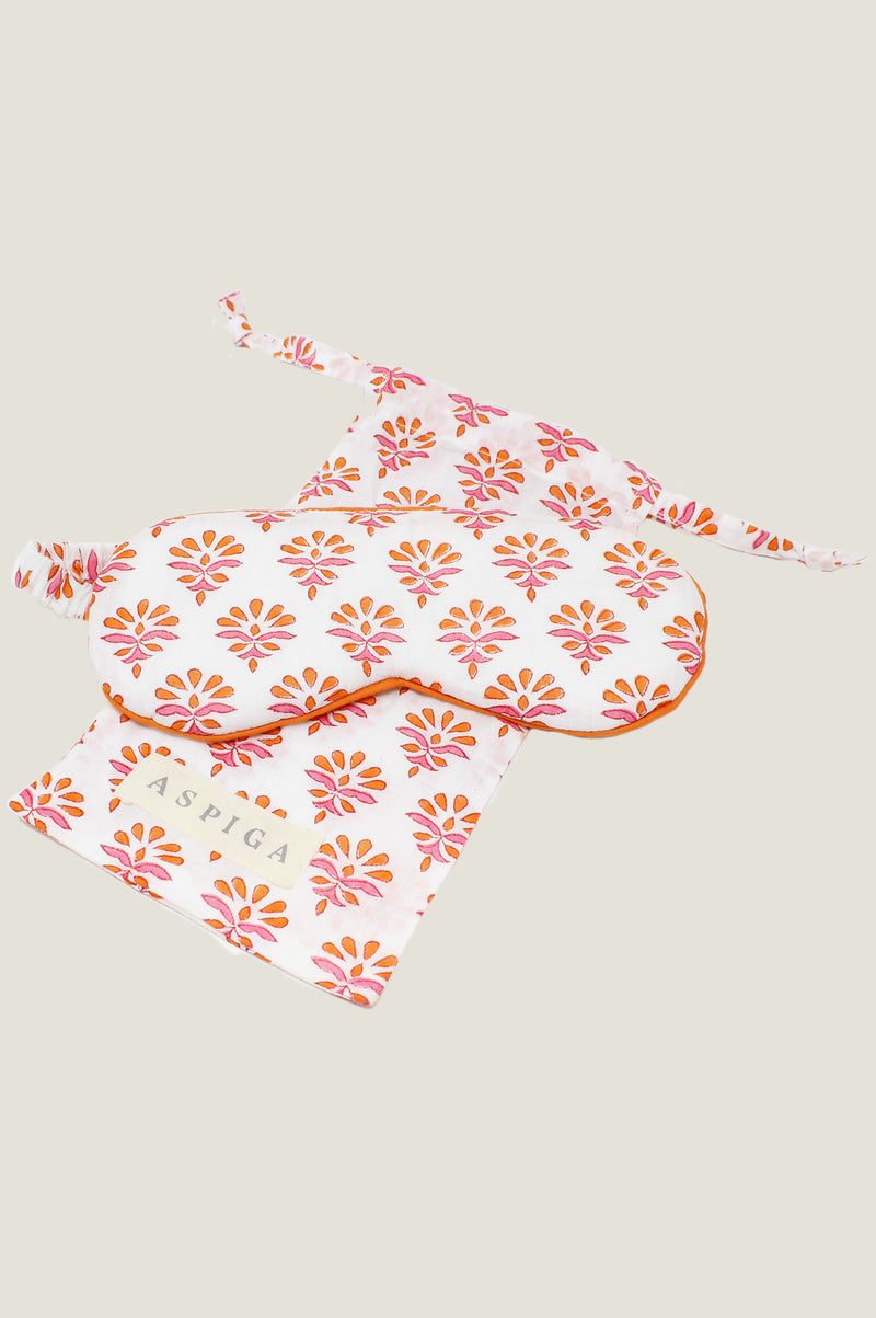 Block Print Eye Mask | Hot Coral