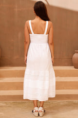 APPROVED * - MISSING WC /// Marielle Cotton Dobby Dress | White - Aspiga
