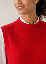 Merino Wool Knitted Tank | Red