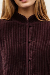 Velvet Quilted Jacket | Chocolate