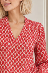 Clea Viscose Crinkle Blouse | Lixus Pink/White