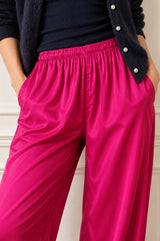 Viscose Satin Balloon Trouser | Fuchsia