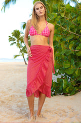 Organic Cotton Dobby Wrap Sarong | Raspberry