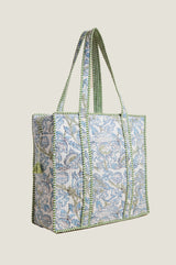 Weekend Zipper Bag | White/Blue/Green