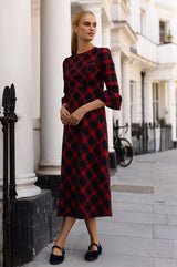Elizabeth Check Dress | Red/Blue