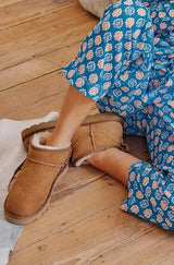 Mini Sheepskin Boot | Cow Suede