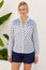 Livi Organic Cotton Blouse | Cream/Blue