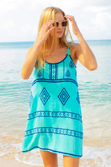 Imogen Dress | Sea Green/Cobalt
