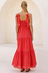 Tabitha Organic Cotton Dress | Red/Pink - Aspiga