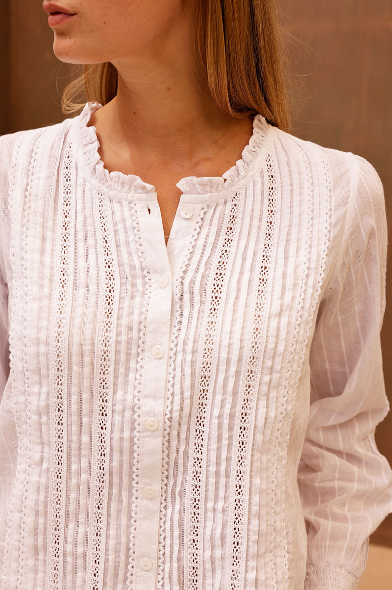 Vienna Long Sleeve Blouse | White