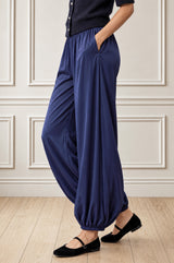 Viscose Satin Balloon Trouser | Navy