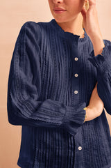 Vienna Long Sleeve Blouse | Navy