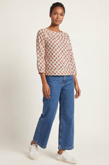 Lou Blouse | Cream/Pink/Green