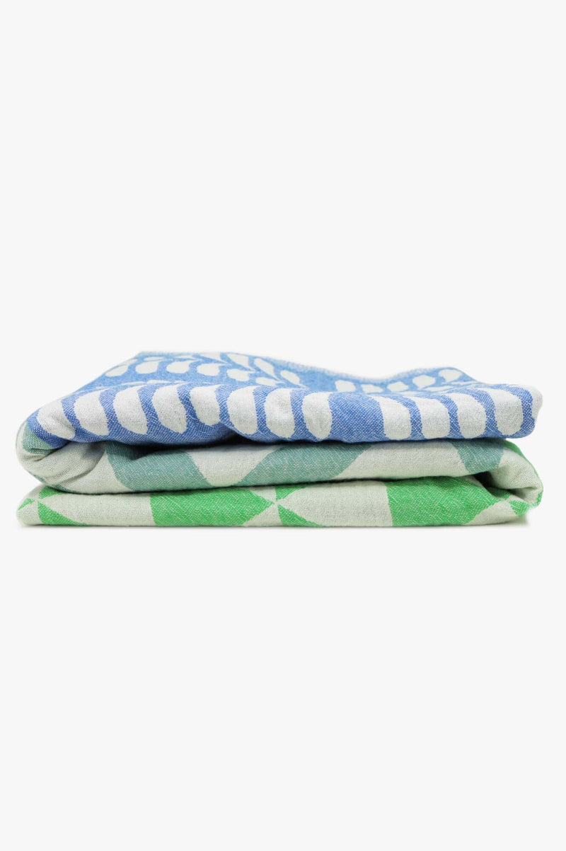 Pestemal Greek Absorbent Towels | Lime/Blue