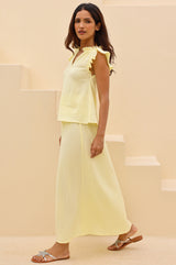 APPROVED * Brady Organic Cotton Cheesecloth Skirt | Soft Yellow - Aspiga