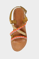Lara Leather Sandals | Pink/Orange