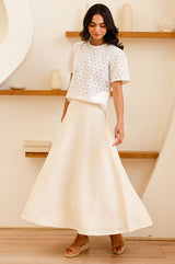 A-Line Linen Skirt | Ecru