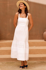 APPROVED * - MISSING WC /// Marielle Cotton Dobby Dress | White - Aspiga