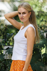 Rib Tank Top | White