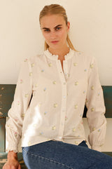 Embroidered Cosima Shirt | Ecru/Multi