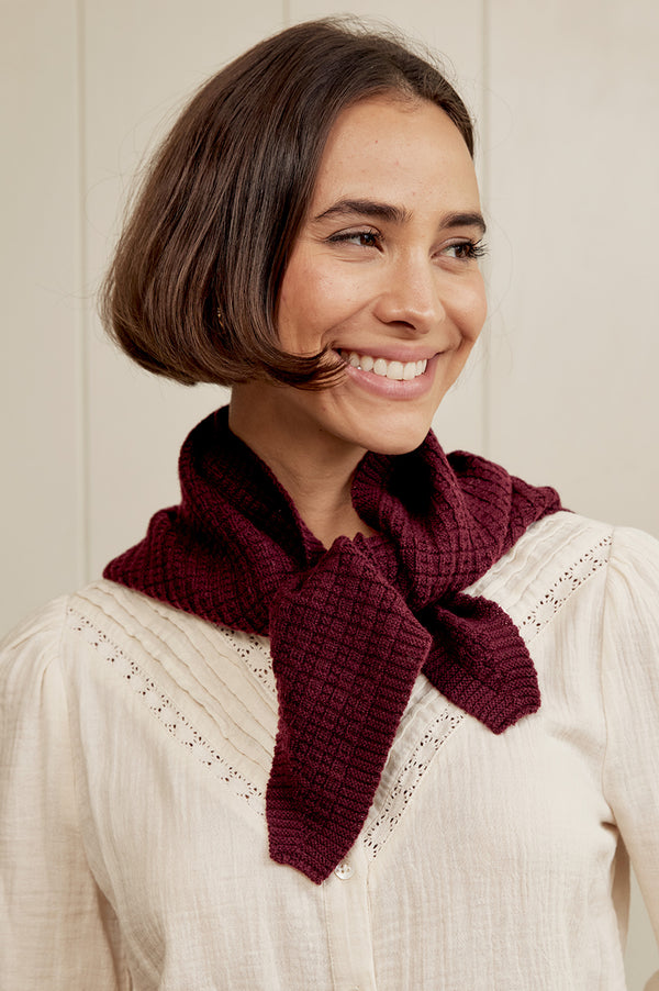 Merino Wool Tie Neck Scarf | Wine