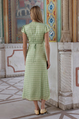 Sophie EcoVero™ Dress | Sage/White
