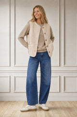 Borg Wool Blend Gilet | Cream