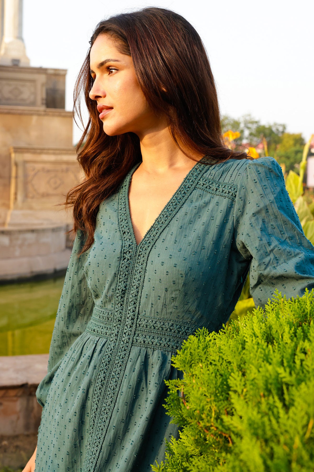 Aspiga Sustainable Womens Long Sleeve Iris Dress Summer Holiday Occasion Teal Aspiga Sustainable Womens Long Sleeve Iris Dress Summer Holiday Occasion Teal