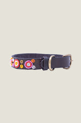 Floral Beaded Dog Collar | Orange/Pink/Red