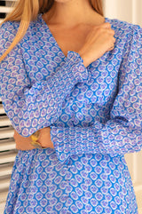 APPROVED Long Sleeve Sally Anne Dress | Blue/Cobalt - Aspiga