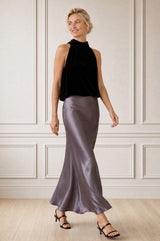 Satin Slip Skirt | Mink