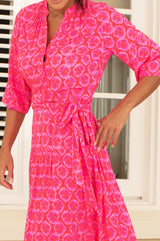 Annabel EcoVero™ Dress | Bloom Pink/Red