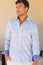 Men's Organic Cotton Shirt | Palm White/Blue