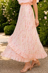 RHS Printed Boho Skirt | Blush