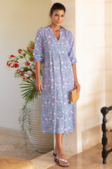 Mara Rayon Dress | Blue/Pink