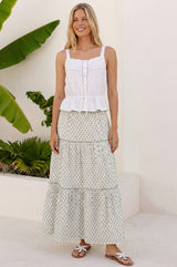 Lace Cotton Cami | White