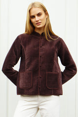 Velvet Quilted Jacket | Chocolate