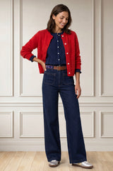 Alpaca Blend Brittany Cardigan | Red