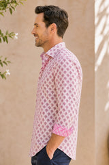 Men's Organic Cotton Shirt | Bloom White/Pink