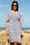 Manilla Organic Cotton Kaftan | White/Navy