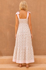 Tabitha Organic Cotton Dress | White/Coral