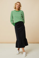 Lori Stretch Corduroy Skirt | Black