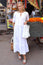 Shirred Dobby Maxi Dress | White